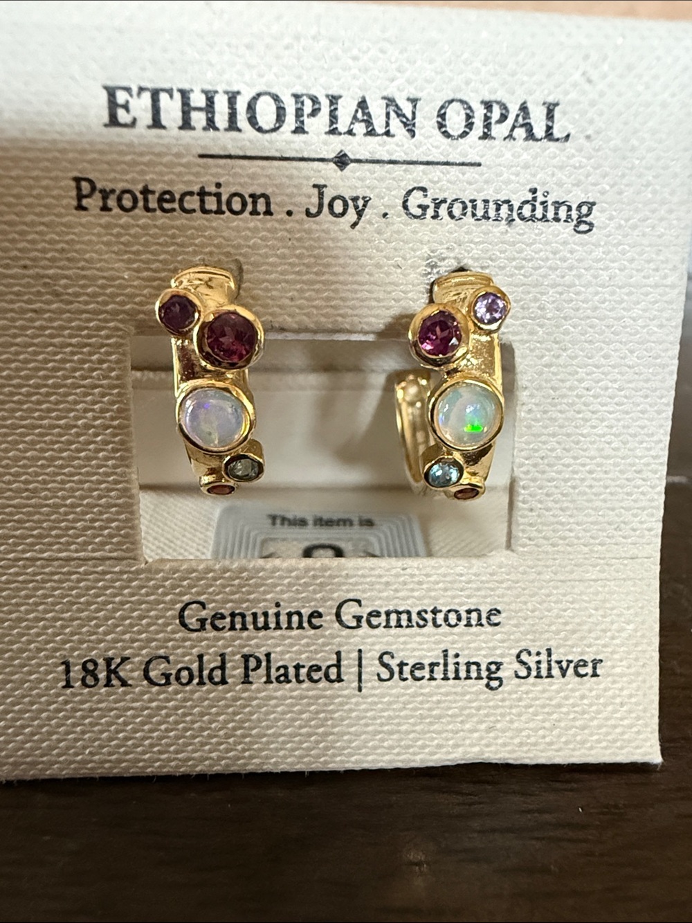 Multi-Gemstone 18K Gold-Plated Sterling Silver Hoop Earrings